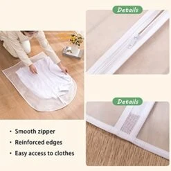 AIDBUCKS Garment Bags 6 Pieces Clothes Covers Protecting Dusts Lightweight Clear Full Zipper Suit Bags Long-Term Storage Jacket Coat Dress, White, 24x48" -Songmics Furniture Shop 41O4PxvDTmL