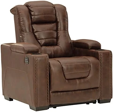 Signature Design By Ashley Owner's Box Faux Leather Power Reclining Sofa With Adjustable Headrest, Brown 7 Signature Design By Ashley Owner's Box Faux Leather Power Reclining Sofa With Adjustable Headrest, Brown - Image 7