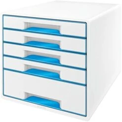Leitz 52142036 A4"Wow" Cube 5 Drawers Filling Unit - White/Blue -Songmics Furniture Shop 41O8q0TLxAL. AC 1