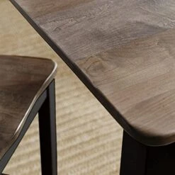 Carol's Inspirations 5 Piece Solid Wood Dining Room Set | 38x64 Inch Farmhouse Kitchen Table With 4 Chairs | Brown And Black Rustic Rectangle Table With Eased Edge And Distressing | Made In USA -Songmics Furniture Shop 41OCE2c5vAL