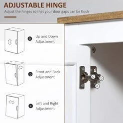 HOMCOM Kitchen Sideboard With Adjustable Shelves, Buffet Cabinet, Coffee Bar Cabinet With 3 Storage Drawers, White -Songmics Furniture Shop 41ODxjYCxIL