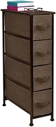 Sorbus Kids Narrow Dresser With 4 Drawers - Vertical Slim Storage Chest Of Drawers With Steel Frame, Wood Top & Easy Pull Fabric Bins For Small Spaces, Closets, Bedroom, Bathroom & Laundry 8 Sorbus Kids Narrow Dresser With 4 Drawers - Vertical Slim Storage Chest Of Drawers With Steel Frame, Wood Top & Easy Pull Fabric Bins For Small Spaces, Closets, Bedroom, Bathroom & Laundry - Image 8