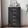 LINSY HOME 5 Drawer Chest, Black Dresser For Bedroom, Modern Dresser Tall Dresser, SGS Certified Wood Storage Chest Of Drawers For Nursery Kids Room Living Room