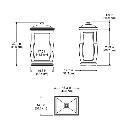Mayne Mansfield Multi-Purpose Storage Bin - 20in X 20in X 38in - 45 Gallons Of Storage Capacity - Polyethylene (5861-W) 4 Mayne Mansfield Multi-Purpose Storage Bin - 20in X 20in X 38in - 45 Gallons Of Storage Capacity - Polyethylene (5861-W) - Image 4