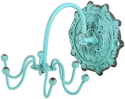 NIKKY HOME Wall Mounted Hooks Jewelry Organizer Rustic Hanging Vintage Decorative Shabby Chic Jewelry Storage Display Hanger For Necklace, Earrings, Rings, Belt, Hat, Gift For Women Girl Lady, Green 6 NIKKY HOME Wall Mounted Hooks Jewelry Organizer Rustic Hanging Vintage Decorative Shabby Chic Jewelry Storage Display Hanger For Necklace, Earrings, Rings, Belt, Hat, Gift For Women Girl Lady, Green - Image 6