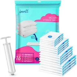 Vacuum Storage Bags 16 Pack (4 Jumbo, 4 Large, 4 Medium, 4 Small), Space Saver Bags Compression Storage Bags For Comforters And Blankets, Storage Bags Vacuum Sealed For Clothes Storage, Hand Pump -Songmics Furniture Shop 41OP7S1aSIL. AC