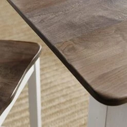 5 Piece Solid Maple Wood Dining Room Set | Full Kitchen Table Set With Table And 4 Chairs | Brown And White Rectangle Table With Eased Edge And Distressing, Extendable Table Length | Handmade In USA 12 5 Piece Solid Maple Wood Dining Room Set | Full Kitchen Table Set With Table And 4 Chairs | Brown And White Rectangle Table With Eased Edge And Distressing, Extendable Table Length | Handmade In USA -Songmics Furniture Shop 41OTUcJ84sL