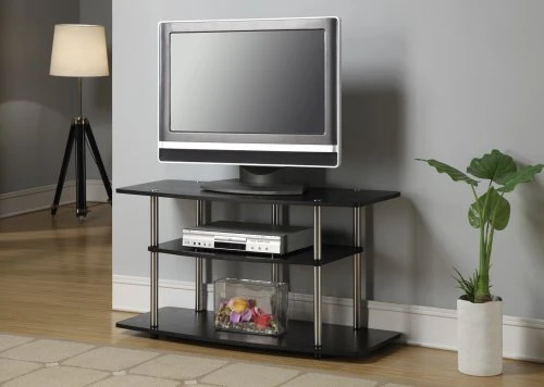 Convenience Concepts Designs2Go No Tools 46 Inch 3 Tier Wide TV Stand, Black 3 Convenience Concepts Designs2Go No Tools 46 Inch 3 Tier Wide TV Stand, Black - Image 3