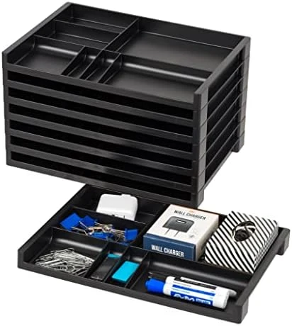 IRIS USA Small Desktop Stacking Drawer, 6-Pack, Sliding Plastic Drawer Storage Container For Stationery Art Craft Supplies Fabric Tools Kitchen Pantry Office And Garage Organization, Black 9 IRIS USA Small Desktop Stacking Drawer, 6-Pack, Sliding Plastic Drawer Storage Container For Stationery Art Craft Supplies Fabric Tools Kitchen Pantry Office And Garage Organization, Black - Image 9