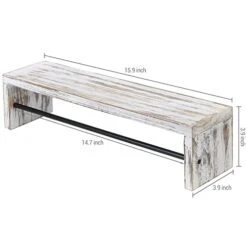 MyGift Whitewashed Wood Sunglasses Storage Rack, Wall Mounted Eyewear Organizer Hanging Display Holder With Decorative Top Shelf -Songmics Furniture Shop 41OYf9mmftL