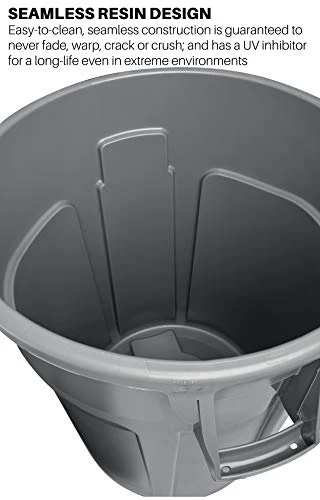 Rubbermaid Commercial Products BRUTE Heavy-Duty Trash/Garbage Can, 44-Gallon, Gray, Wastebasket For Home/Garage/Mall/Office/Stadium/Bathroom, Pack Of 4 1 Rubbermaid Commercial Products BRUTE Heavy-Duty Trash/Garbage Can, 44-Gallon, Gray, Wastebasket For Home/Garage/Mall/Office/Stadium/Bathroom, Pack Of 4
