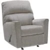 Signature Design By Ashley Altari Modern Nursery Manual Rocker Recliner, Light Gray