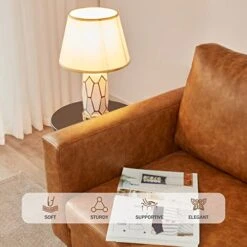 Kingfun 65" Faux Leather Loveseat Sofas For Living Room, Small Sofa Couches For Small Spaces Bedroom With Solid Wooden Frame And Padded Cushion, Mid Century Modern Decor Love Seats Furniture (Brown) 10 Kingfun 65" Faux Leather Loveseat Sofas For Living Room, Small Sofa Couches For Small Spaces Bedroom With Solid Wooden Frame And Padded Cushion, Mid Century Modern Decor Love Seats Furniture (Brown) -Songmics Furniture Shop 41OdK6sNG7L