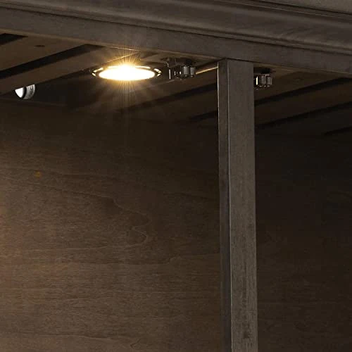 Sunset Trading Shades Of Gray Large 4-Drawer Wood Lighted China Cabinet In Gray 4 Sunset Trading Shades Of Gray Large 4-Drawer Wood Lighted China Cabinet In Gray - Image 4