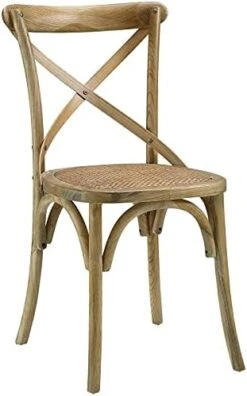 Modway Gear Rustic Modern Farmhouse Elm Wood Rattan Dining Chair In White -Songmics Furniture Shop 41OgmzMOIvS. AC