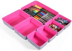 Welaxy Drawer Organizers Bins Felt Storage Bin Office Organizer Shallow Small Desk Organizer Trays Draw Dividers 7-piece (Turquoise) 26 Welaxy Drawer Organizers Bins Felt Storage Bin Office Organizer Shallow Small Desk Organizer Trays Draw Dividers 7-piece (Turquoise) -Songmics Furniture Shop 41Ohrx2W XL. AC