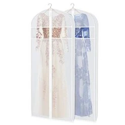 Zilink Dress Garment Bags For Storage 72-inch With Clear Window And 3" Gusset Dress Cover Bag For Long Evening Dresses,Fur Coat, Long Dress Gown Closet Storage