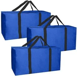 Jalousie 3 Pack Extra Large Heavy Duty Storage Bags Moving Bag Totes Storage Bin Space Saver Travel Duffel Bags - Made Of Tough 600D Oxford (Black-Red 3 Pack) -Songmics Furniture Shop 41OuBdj1ukL. AC