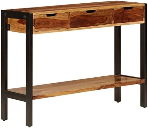 BDBHAVB Kitchen Cabinets, Wood Sideboard, Sideboard With 3 Drawers, Strong And Sturdy Suitable For Dining Room, Bedroom, Office 43.3"x13.8"x29.5" Solid Mango Wood 6 BDBHAVB Kitchen Cabinets, Wood Sideboard, Sideboard With 3 Drawers, Strong And Sturdy Suitable For Dining Room, Bedroom, Office 43.3"x13.8"x29.5" Solid Mango Wood - Image 6