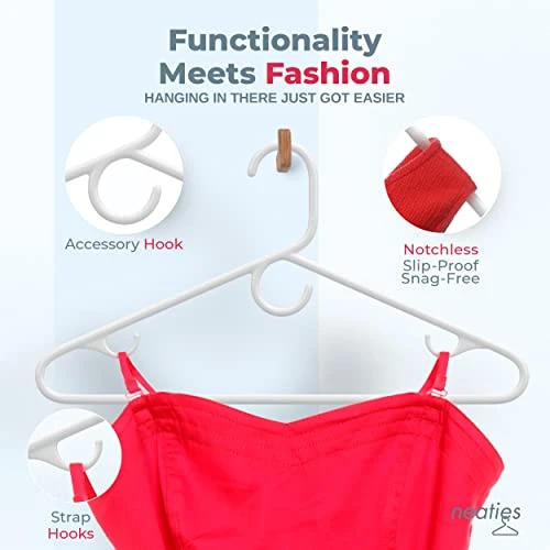 Neaties Heavy Duty Plastic Hangers Bulk Strap Hooks (12 To 72 Pack Available Or Hangers 36 Pack) Strong Clothes Hangers Bulk | Coat Hangers Plastic, Hangers Heavy Duty, Plastic Hanger (White 36 Pack) 2 Neaties Heavy Duty Plastic Hangers Bulk Strap Hooks (12 To 72 Pack Available Or Hangers 36 Pack) Strong Clothes Hangers Bulk | Coat Hangers Plastic, Hangers Heavy Duty, Plastic Hanger (White 36 Pack) - Image 2