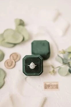 Velvet Ring Box - Elegant Vintage Octagon Display Holder For Jewelry - Double Storage, Soft Fabric - Perfect For Weddings, Engagement, Photography - Decorative & Functional Gifts For Brides (Lilac) -Songmics Furniture Shop 41P7MUkgbVL. AC