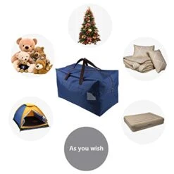 AMJ 100L Large Storage Bag For Comforters, Blankets, Clothes, Quilts And Towels, Better And Sturdy Organizer Bag, Thick Ultra Size Under Bed Storage, Moisture Proof, Blue -Songmics Furniture Shop 41PEbJRAo3L