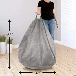 Delmach Bean Bag Chair Cover (No Filler) | Bird's Nest Shape | Adult Size | Microsuede | Stuffed Animal Storage For Kids Or Memory Foam| Double Stitched | Durable Zipper | Soft Premium 9 Delmach Bean Bag Chair Cover (No Filler) | Bird's Nest Shape | Adult Size | Microsuede | Stuffed Animal Storage For Kids Or Memory Foam| Double Stitched | Durable Zipper | Soft Premium -Songmics Furniture Shop 41Pe1v7pXVL