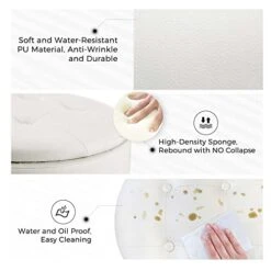 GREENSTELL Vanity Stool With Storage, 360°Swivel Makeup Stool, 17.9" To 24.2" Height Adjustable PU Leather Vanity Chair With Removeable Tray, Modern Round Ottoman For Bedroom Bathroom White 11 GREENSTELL Vanity Stool With Storage, 360°Swivel Makeup Stool, 17.9" To 24.2" Height Adjustable PU Leather Vanity Chair With Removeable Tray, Modern Round Ottoman For Bedroom Bathroom White -Songmics Furniture Shop 41PfYMJFTuL