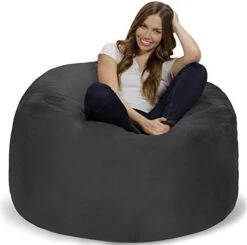 Chill Sack Bean Bag Chair: Giant 4' Memory Foam Furniture Bean Bag - Big Sofa With Soft Micro Fiber Cover - Charcoal -Songmics Furniture Shop 41PjuW3sFeL. AC