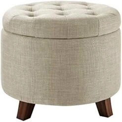 Amazon Basics Upholstered Tufted Storage Ottoman Footstool, 20"H, Burlap Beige -Songmics Furniture Shop 41Pp8nSbWgL. AC