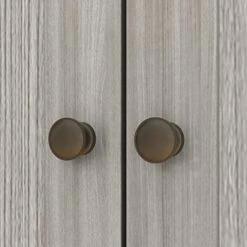 AIEGLE Large Kitchen Hutch Cabinet, Wood Storage Cupboard Pantry With Glass Doors, Drawers & Countertop, Floor Kitchen Pantry Storage Cabinet Utility Buffet, Grey (61.2" L X 18.1" W X 75.9" H) -Songmics Furniture Shop 41Ps9Z2mecL