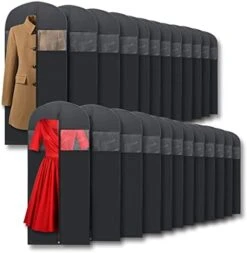 Plixio 60” Black Garment Bags For Hanging Clothes, Men Suit Bag For Travel And Clothing Closet Storage Of Women Dress, Shirts, Coats, Suit Cover - Includes Zipper And Transparent Window (Black - 6 Pack: 60") 10 Plixio 60” Black Garment Bags For Hanging Clothes, Men Suit Bag For Travel And Clothing Closet Storage Of Women Dress, Shirts, Coats, Suit Cover - Includes Zipper And Transparent Window (Black - 6 Pack: 60") -Songmics Furniture Shop 41PslH0aBGL. AC