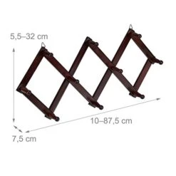Relaxdays 1 X Wooden Wall Mounted Coat Rack With 10 Coat Hooks Scissor Coat Rack Foldable Dark Brown -Songmics Furniture Shop 41PvrpRUWIL