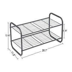 MAX Houser 2-Tier Metal Shoe Rack, Free Standing Shoe Storage Organizer, Wire Grid Shoe Tower For Closet Bedroom, Entryway, Gunmetal -Songmics Furniture Shop 41PwAqCSlAL