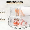 SIMPDIY Shoe Storage, 12 Pack Large Shoe Organizer For Closet, Shoe Boxes Clear Plastic Stackable Shoe Storage Boxes For Size 13