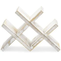 MyGift 4-Bottle Whitewashed Rustic Wood Countertop Wine Storage Rack -Songmics Furniture Shop 41Q9D4tL4jL