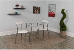 Flash Furniture Sutton 3 Piece Space-Saver Bistro Set With Black Glass Top Table And Black Vinyl Padded Chairs -Songmics Furniture Shop 41QEITMkNjL. AC