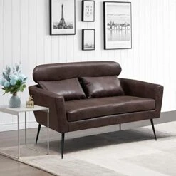 Betoko 51‘’ Loveseat Sofa Small Couch Two Seat Mid Century Modern Sofa With 2 Throw Pillows And Gold Metal Legs For Small Space Office Studio Apartments Bedroom,Ivory 23 Betoko 51‘’ Loveseat Sofa Small Couch Two Seat Mid Century Modern Sofa With 2 Throw Pillows And Gold Metal Legs For Small Space Office Studio Apartments Bedroom,Ivory -Songmics Furniture Shop 41QG3 crYrL. AC