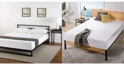 Zinus Trisha 7 Inch Platforma Bed Frame With Headboard, Queen & Dane Modern Studio Collection 20 Inch Square Side/End Table/Night Stand/Coffee Table, Espresso -Songmics Furniture Shop 41QGAZOo7mL. AC