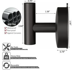 DGYB Large Suction Cup Hooks For Shower Set Of 2 Black Towel Hooks For Bathrooms Waterproof Stainless Steel Suction Shower Hooks For Inside Shower 15 Lb Removable Wall Hooks For Hanging Heavy Duty 15 DGYB Large Suction Cup Hooks For Shower Set Of 2 Black Towel Hooks For Bathrooms Waterproof Stainless Steel Suction Shower Hooks For Inside Shower 15 Lb Removable Wall Hooks For Hanging Heavy Duty -Songmics Furniture Shop 41QNSHhOcCL