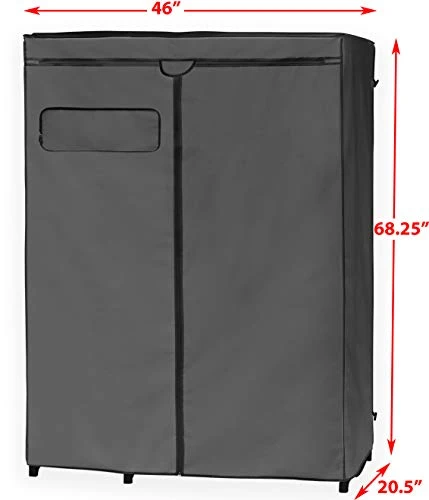 Simple Houseware Freestanding Cloths Garment Organizer Closet With Cover, Dark Gray 5 Simple Houseware Freestanding Cloths Garment Organizer Closet With Cover, Dark Gray - Image 5