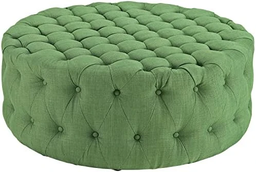 Modway Amour Fabric Upholstered Button-Tufted Round Ottoman In Azure 12 Modway Amour Fabric Upholstered Button-Tufted Round Ottoman In Azure - Image 12