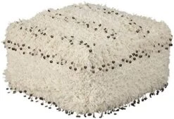 Signature Design By Ashley Mabyn Handwoven Boho Pouf, 24 X 24 In, White And Gray -Songmics Furniture Shop 41QYLCb71fL. AC