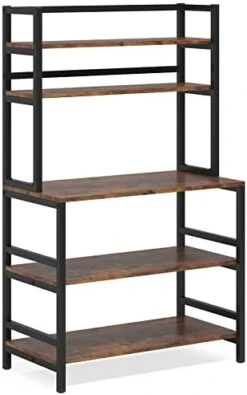 Tribesigns 5-Tier Kitchen Bakers Rack With Hutch, Industrial Microwave Oven Stand, Free Standing Kitchen Utility Cart Storage Shelf Organizer (White) -Songmics Furniture Shop 41QZ0OMg8wL. AC