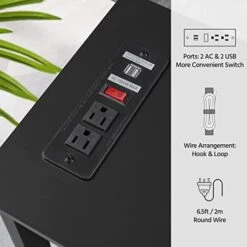 Yaheetech Console Table With Outlets And USB Ports, Entryway Table With Storage Shelves, Sofa Table Narrow Long With X Design For Living Room, Hallway, Foyer, Black -Songmics Furniture Shop 41QbmEZzSwL