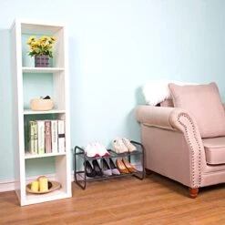 MAX Houser 2-Tier Metal Shoe Rack, Free Standing Shoe Storage Organizer, Wire Grid Shoe Tower For Closet Bedroom, Entryway, Gunmetal -Songmics Furniture Shop 41QeoGTH9AL