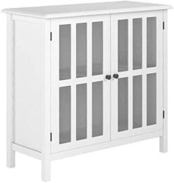 Tangkula Sideboard Buffet Storage Cabinet, Kitchen Storage Cabinet With 2 Glass Doors, Liquor Cabinet For Home Kitchen Dining Room, Cupboard Console Table, Curio Cabinet (Black) -Songmics Furniture Shop 41QfEjQVV1L. AC 1