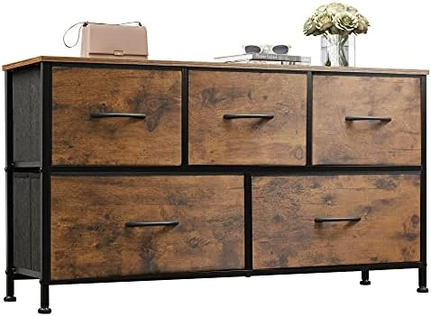 WLIVE Dresser For Bedroom With 5 Drawers, Wide Chest Of Drawers, Fabric Dresser, Storage Organizer Unit With Fabric Bins For Closet, Living Room, Hallway, Nursery, Dark Grey 13 WLIVE Dresser For Bedroom With 5 Drawers, Wide Chest Of Drawers, Fabric Dresser, Storage Organizer Unit With Fabric Bins For Closet, Living Room, Hallway, Nursery, Dark Grey - Image 13