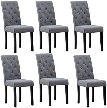 CRECQ Fabric Dining Chairs,Modern Tufted Solid Wood Padded Parsons Chair For Dining Room Set Of 6(Cream) 12 CRECQ Fabric Dining Chairs,Modern Tufted Solid Wood Padded Parsons Chair For Dining Room Set Of 6(Cream) - Image 12