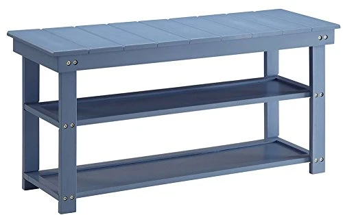 Convenience Concepts Oxford Utility Mudroom Bench, Blue 1 Convenience Concepts Oxford Utility Mudroom Bench, Blue